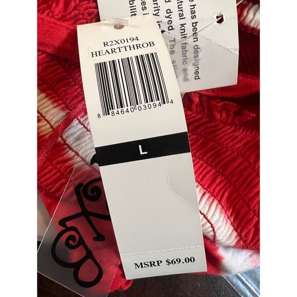 Y2K NWT RXB Red 100% Cotton Tie Dye Maxi Sun Dress Size L - Picture 4 of 4